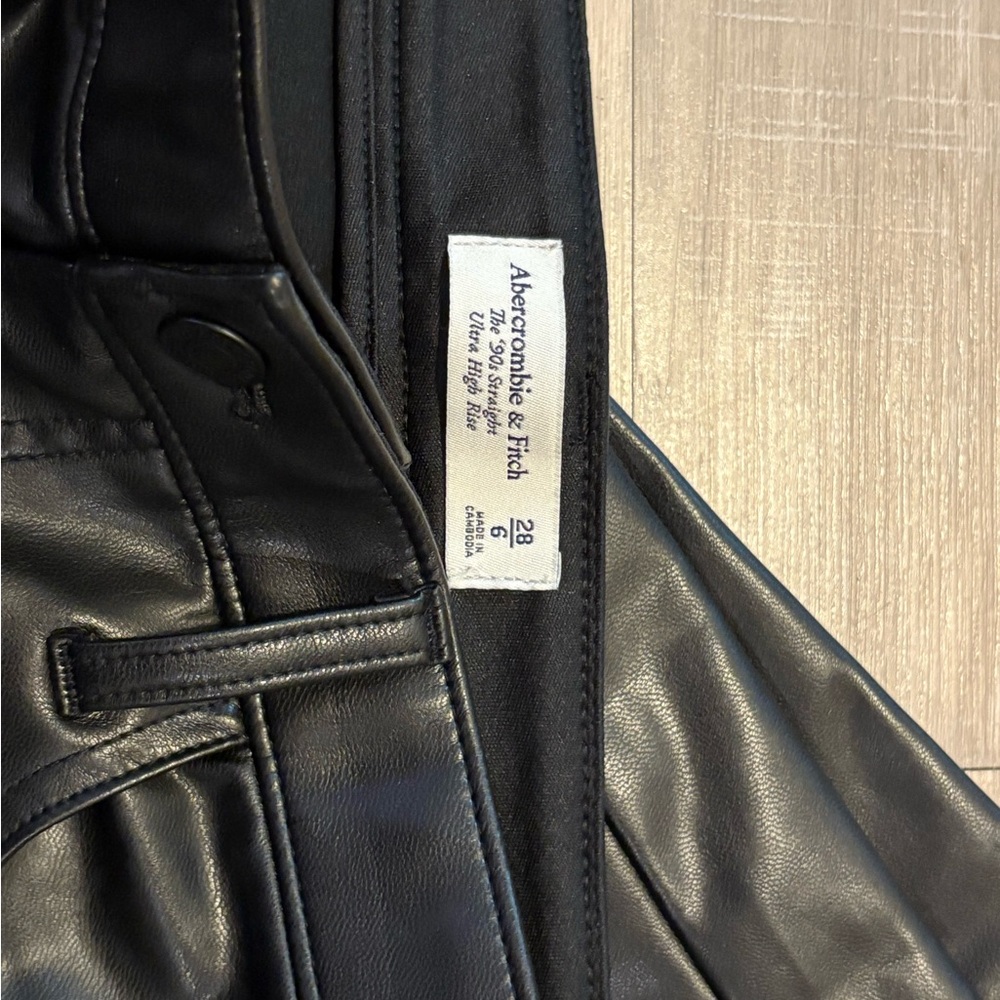 Abercrombie & Fitch Midnight Black Leather Trousers